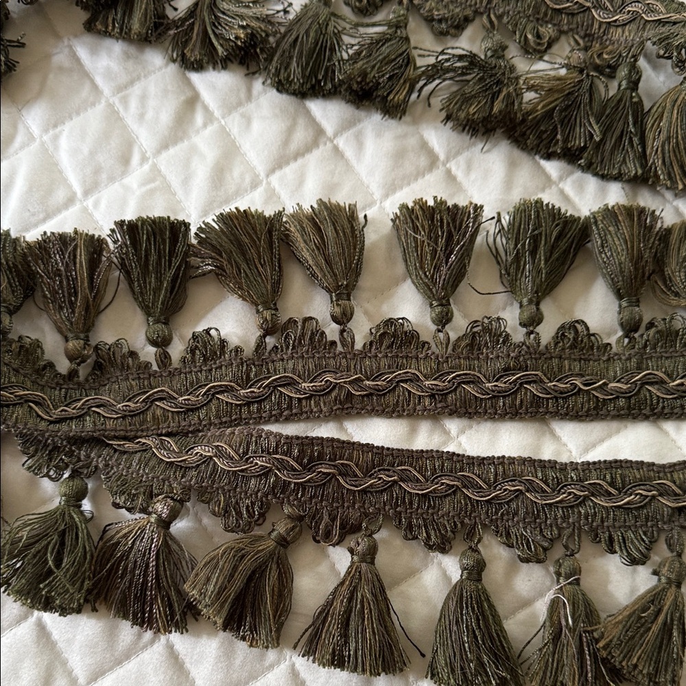 Warm green 3 1/2 inch fringe Trim. A full
4 yds